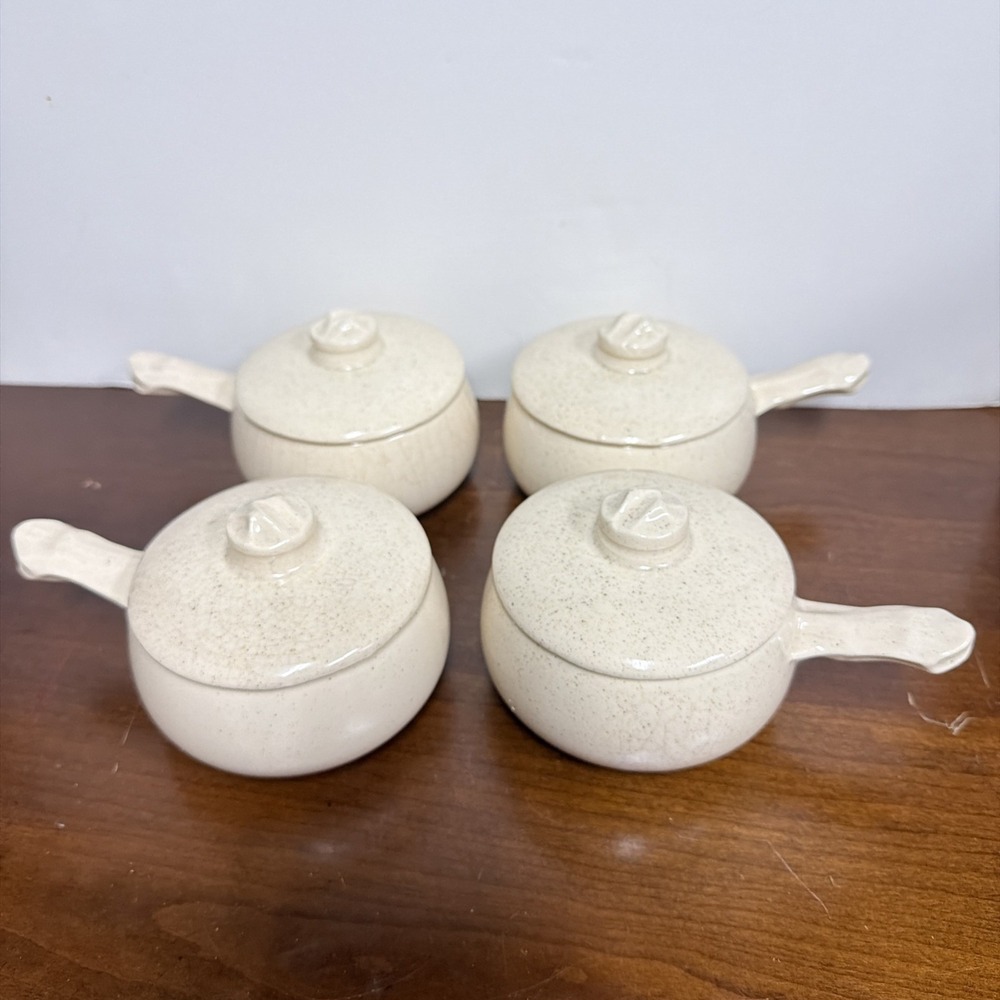 Vintage McCoy Chili/Soup Bowls With Handle & Lid Set‎ Of 4